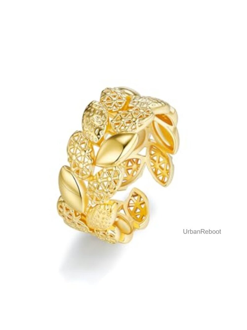 18K Gold Plated Adjustable Shell Ring for Women